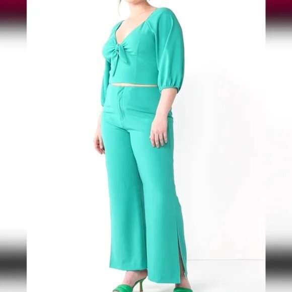 INTEMPO Pants - Women's INTEMPO Shirt and Slit Higg-Waisted wide-leg Pants
